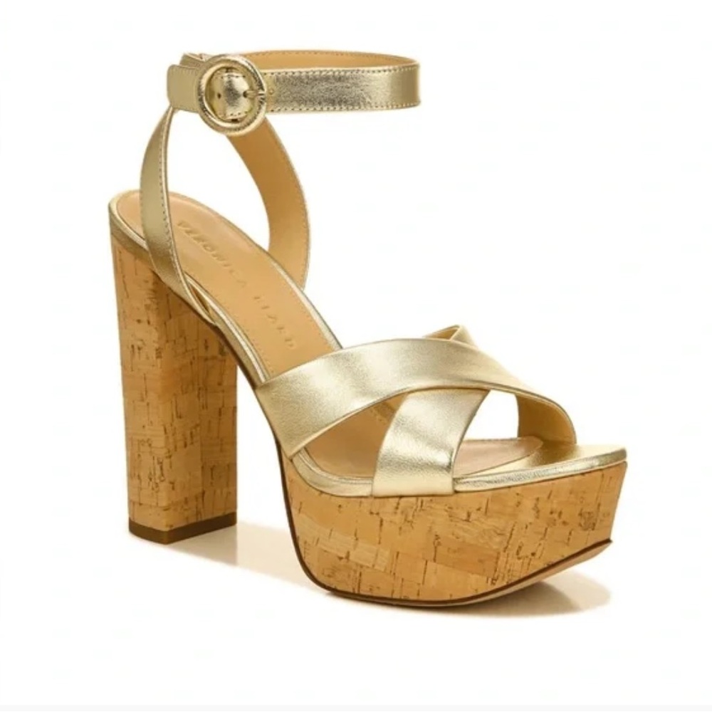 Veronica Beard Lalana Gold Platform